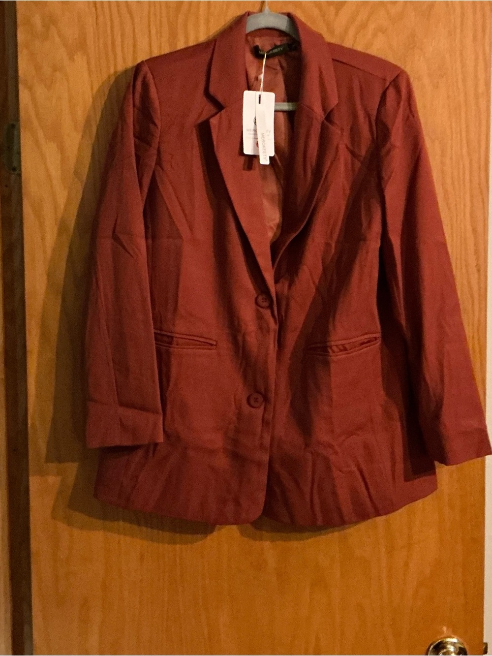 Tailored Rust Single-Breasted Women's Blazer